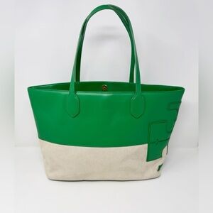 Tory Burch Green and Tan Shoulder Bag